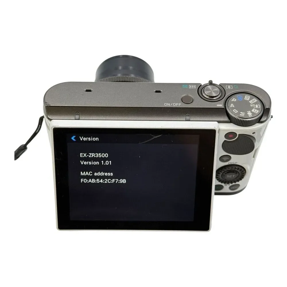 Casio Exilim EX-ZR3500 Digital Camera in White, Charger, Memory, Case ( See DES)
